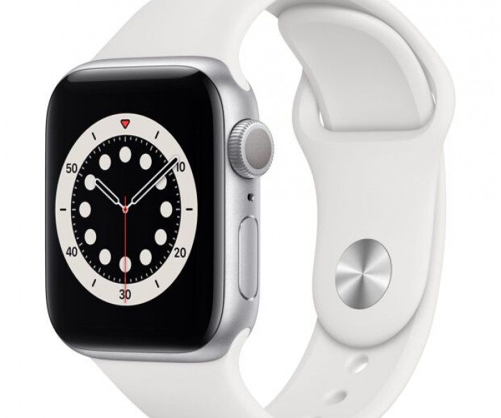 Apple Watch Series 6 40mm Silver Aluminum Case with White Sport Band (MG283)